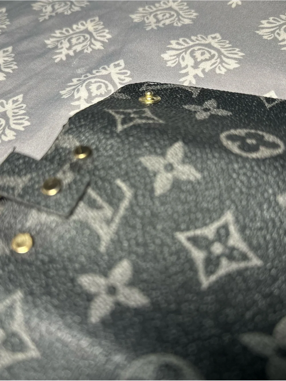 Louis Vuitton Black Monogram Key Pouch with Gold Hardware